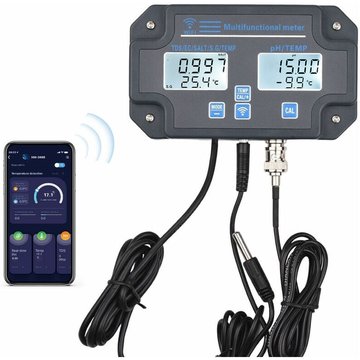 Testeur de qualité de l'eau numérique Wifi Analyseur d'eau 6 en 1 mural Analyseur d'eau ph / ec / tds / sel / sg / Température app Surveillance à