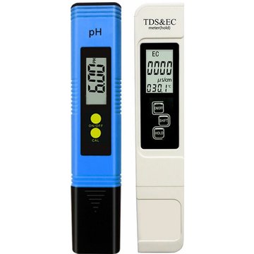 Testeur de qualité de l'eau WAHAISON, pH-mètre avec résolution haute précision 0,01, thermomètre TDS+EC+ pour eau potable, aquarium, piscine, spa (bleu)