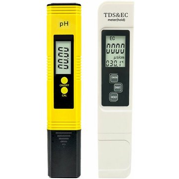 Testeur de qualité de l'eau WAHAISON, pH-mètre avec résolution haute précision 0,01, thermomètre tds+ec+ pour eau potable, aquarium, piscine, spa (jaune)