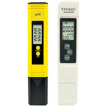 Testeur de qualité de l'eau WAHAISON, pH-mètre avec résolution haute précision 0,01, thermomètre tds+ec+ pour eau potable, aquarium, piscine, spa (jaune)