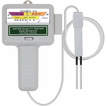 Testeur de qualité de l'eau TUMALAGIA, 2 en 1 Testeur de pH numérique Chlore / CL2 Meter Contrôleur de qualité de l'eau portable avec grand écran pour piscine Spa