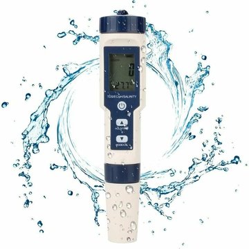ER-SIICE - Testeur d'eau 5 en 1 Testeur Multifonctionnel de qualité de l'eau, TDS/EC/Salinité/PH/Température numérique pour Eau Potable, Piscine