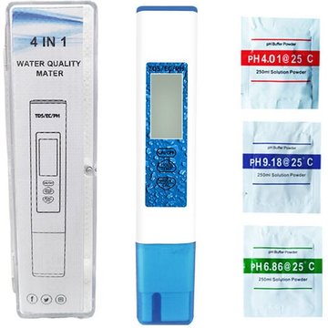 Testeur d'eau numérique, stylo de test de qualité de l'eau pH TDS EC temp portable sensible pour piscine pour eau potable (Bleu) GALOZZOIT