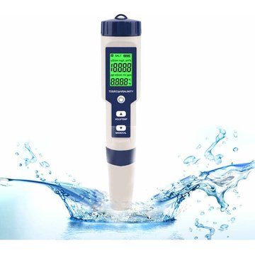 Testeur électronique de PH-mètre Seenlin 5 en 1, thermomètre de poche pour la qualité de l'eau, PH, EC, sel, TDS, pour la maison et la piscine, l'eau d'aquarium