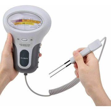 Bares - Testeur Numérique lcd Multifonction, PC-102B CL2 - Testeur de Chlore de pH pour Piscine, spa Analyseur de Qualité de l'eau avec Sonde Testeur