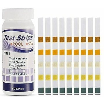 Testeur Ph Et Chlore Produit Piscine Bandelette Spa 50 Bandes Pour La 5 En 1 Testeur Ph Piscine Sur Chlore Total Chlore Libre Alcalinité Acide