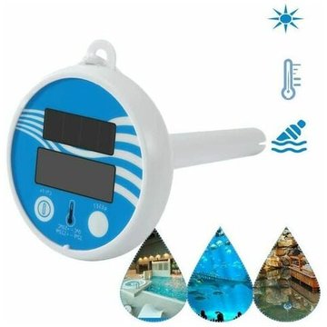 Thermomètre de piscine solaire SONIATKIA - Thermomètre numérique à énergie solaire, compteur de piscine LCD sans fil, thermomètre flottant