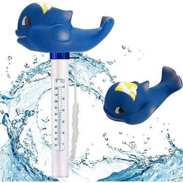 Thermomètre de piscine, thermomètre de piscine flottant, baleine bleue