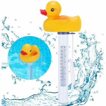 Thermomètre de piscine, thermomètre à eau flottant résistant aux éclats en forme de canard avec cordon pour piscines intérieures et extérieures avec
