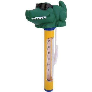 Thermomètre flottant de piscine 1 pièce, thermomètre en forme de crocodile de dessin animé avec chaîne pour piscine spa baignoire piscine (crocodile)
