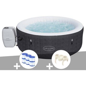 Kit spa gonflable Bestway Lay-Z-Spa Havana rond Airjet 2/4 places + 6 filtres + Porte-gobelets - Noir