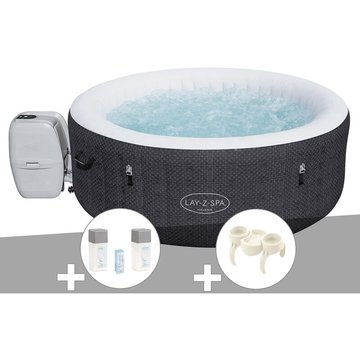 Kit spa gonflable Bestway Lay-Z-Spa Havana rond Airjet 2/4 places + Kit traitement brome + Porte-gobelets - Noir
