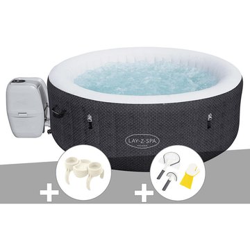 Kit spa gonflable Bestway Lay-Z-Spa Havana rond Airjet 2/4 places + Porte-gobelets + Kit de nettoyage - Noir