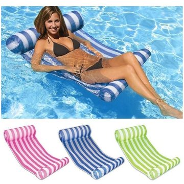 Serviette Hamac Gonflable pour Piscine Mer Détente en Tissu PVC 130x70cm TRADE SHOP TRAESIO