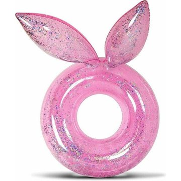 AYYQH - Tube de flotteur gonflable pour piscine de lapin - Chaise longue amusante luxueuse remplie de confettis argentés scintillants, design cool