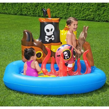 KALISSE Unique Bestway Centre de jeux aquatiques Piscine Ship Ahoy 140x130x104 cm, 2,02 Kg, Magnifique & Montage facile