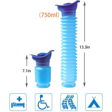 Urinoir d&39extérieur Portable pour femmes, hommes et enfants, 750ML, Mini-toilette pour camping de voyage, randonnée, voiture, bouteille d&39urine