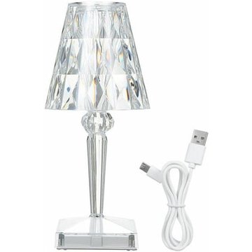 FVO - Usb Lampe De Table En Diamant Acrylique 3 Couleurs D'éclairage Avec Luminosité Réglable Cristal De Chevet Veilleuse Décorative Chambre Lampe De