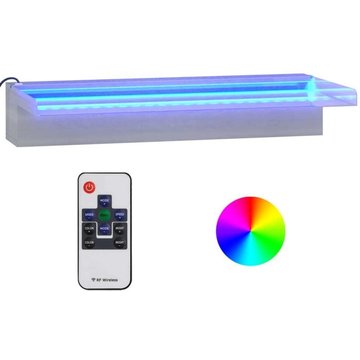 Déversoir pour cascade avec LED RVB Vidaxl en Inox 45 cm pour piscine