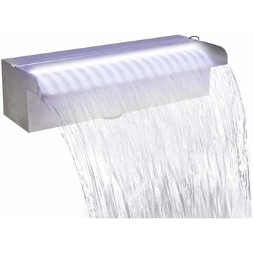 VidaXL Fontaine rectangulaire de piscine avec LED Inox 30 cm