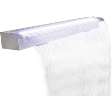 Lame de cascade de piscine Vidaxl avec LED en acier inoxydable 110 cm