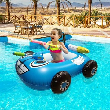 Voiture gonflable extérieure pour enfants avec pistolets à eau pour garçons piscine jouet flottant anneau de piscine portable jeux d'eau