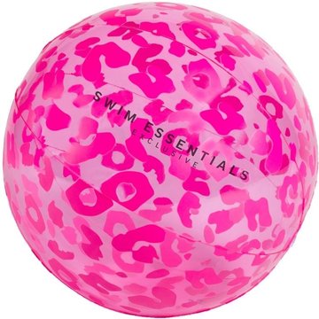 Ballon de Piscine Essentials Néon Léopard Ø 51 cm en PVC Rose, Amusant pour la Baignade et le Jeu des Enfants