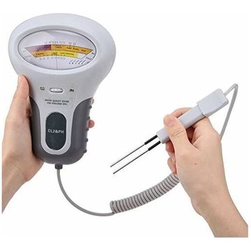 WDDNAOT Analyseur Professionnel de Chlore et de pH PC-102B CL2 avec Analyseur de Qualité de l'Eau à Sonde pour Piscine Spa