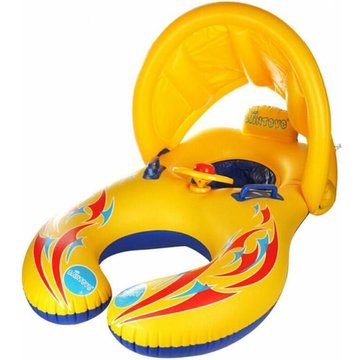 Piscine enfant Yellow-Mother & Baby Flotteur de natation nouveau-né avec auvent gonflable pour parasol, anneau de natation, jouet flotteur de piscine