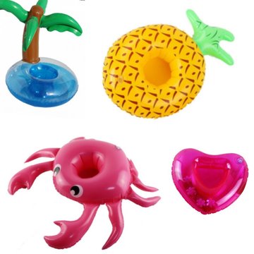 Yoouyida 4 Pièces Bar Flottant pour Piscine, Porte Gobelet Piscine, Porte Verre Gonflable Piscine, Bouee Piscine, Styles Aléatoires, pour Les