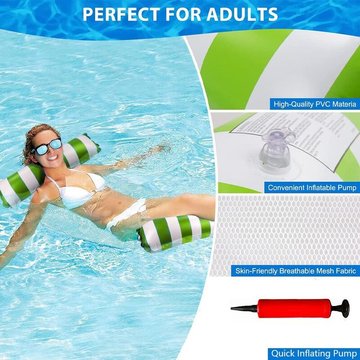 Yoouyida - Hamac d'eau Gonflable pour Adultes - Piscine Flottantes Flotteur Pliable