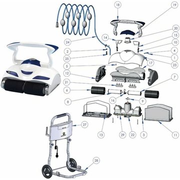 Couvercle blanc pour le robot de piscine Cybernaut Zodiac®