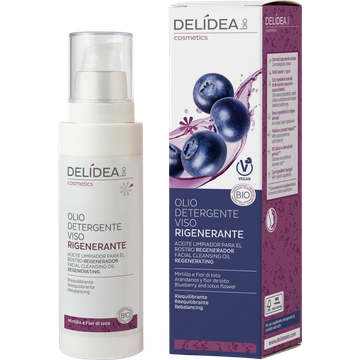 Olio Viso Detergente Rigenerante Mirtillo & Fiori di Loto