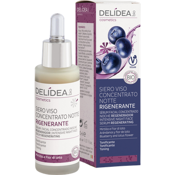 Siero Viso Notte Concentrato e Rigenerante Mirtillo & Fiore di Loto