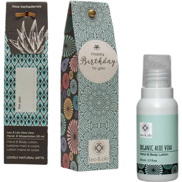Lozione Mani e Corpo all'Aloe Vera in Confezione Regalo - Happy Birthday