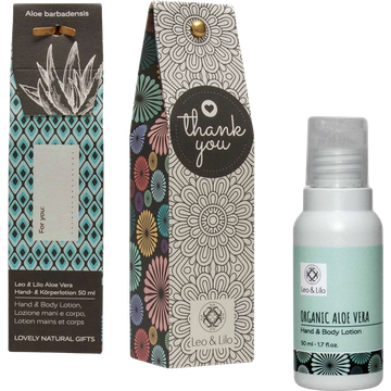 Lozione Mani e Corpo all'Aloe Vera in Confezione Regalo - Thank you