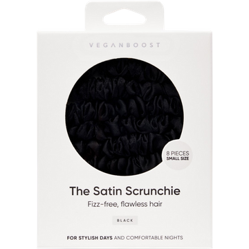 Scrunchie in Raso, Piccoli - Nero