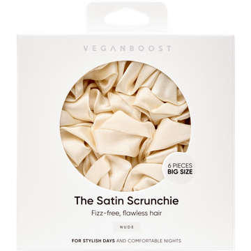 Scrunchie in Raso, Grandi - Nude