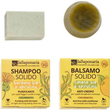 Kit Shampoo e Balsamo Solidi per Capelli Grassi