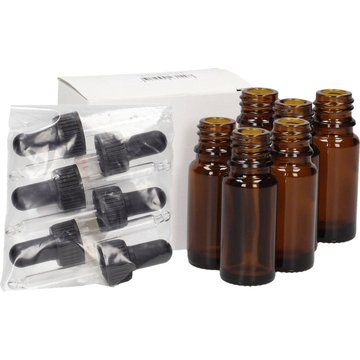 Mini Bottigliette di Vetro & Pipette - Set (6 pipette e 6 bottiglie)