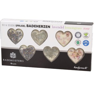 Set da 6 Cuori da Bagno Effervescenti Bio