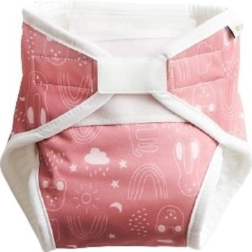 Pannolino Tutto-in-Uno in Tessuto per Neonati - Rusty Pink Teddy