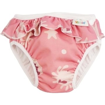 Pannolino-Mutandina da Bagno - Pink whale frill