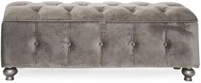 View Jessica ottoman storage - taupe velvet