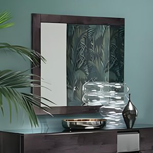 View Heritage wall mirror - dark velvet birch high gloss