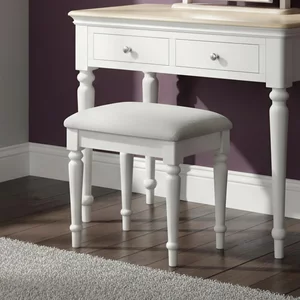 View Cromwell padded dressing stool - grey painted