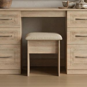 View Dorset dressing stool - padded - oak
