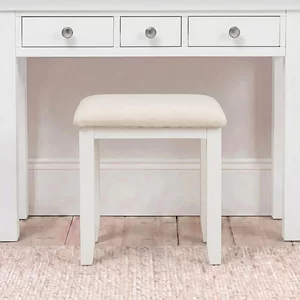 View Paisley dressing stool - white painted