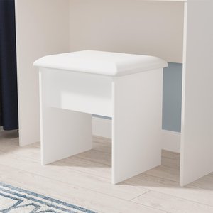 View Milan dressing stool - padded - white gloss