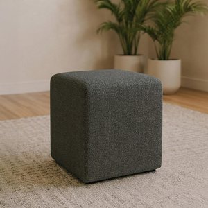 View Ben stool - square - cologne granite - boucle fabric